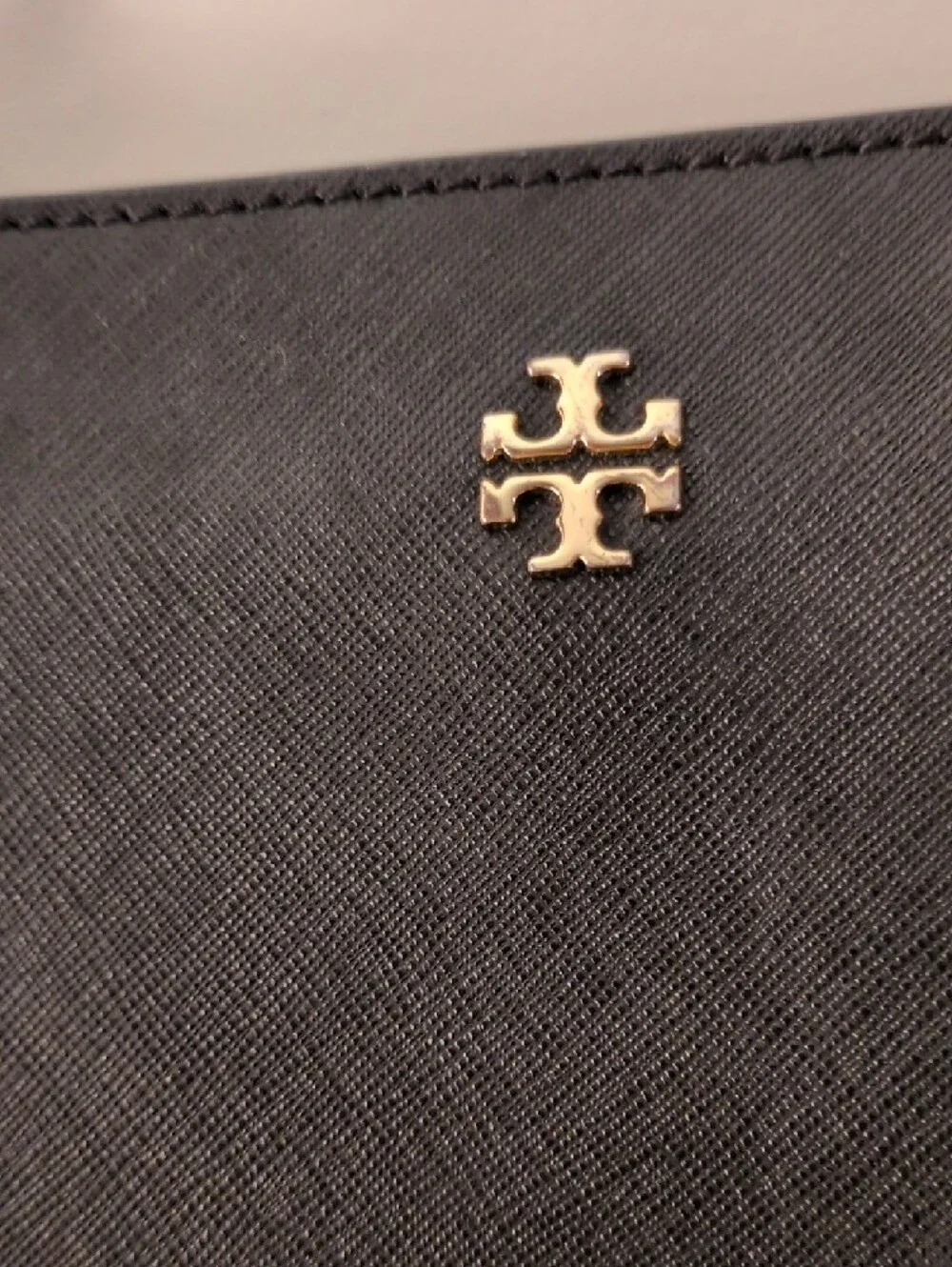 Tory Burch Black Logo Tote with Gold Hardware No Call Outs Nwot